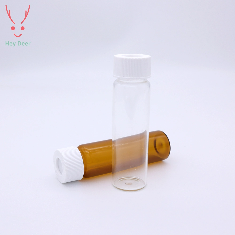 40ml EPA VOA Amber Glass Vial with White Headspace Plastic Cap