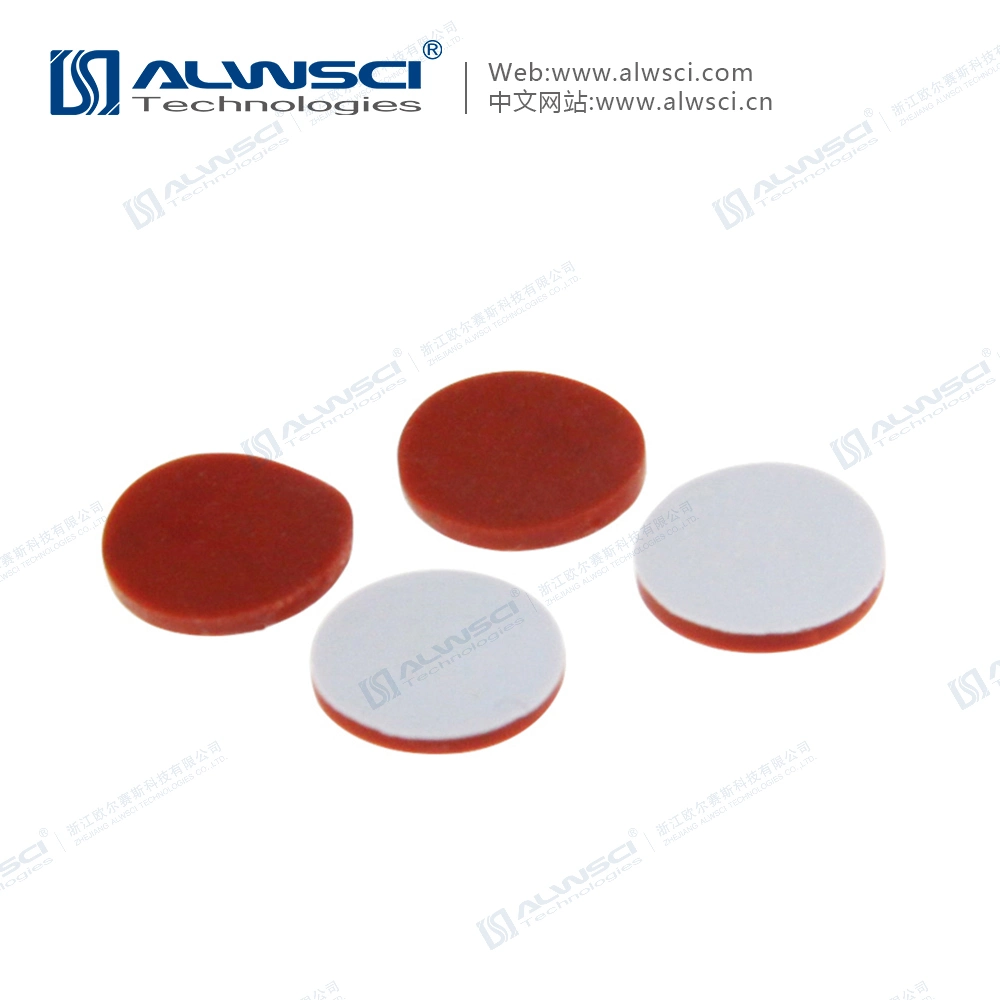 Alwsci HPLC Gc 9-425 Red PTFE/White Silicone Pre-Slit Septa