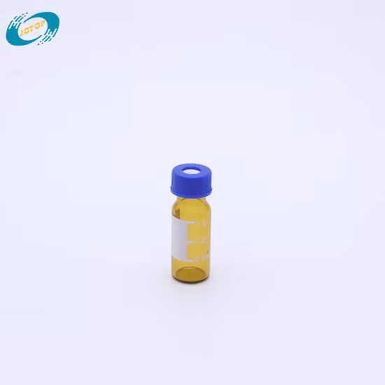 입구가 넓고 나사 캡이 있는 유리 재질의 HPLC 자동시료주입기용 실험실 바이알