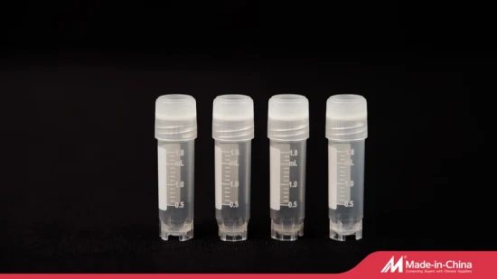 실험실 RNase Dnase 무료 저온 저장 튜브 스크류 캡이 있는 2ml Cryotube 극저온 바이알