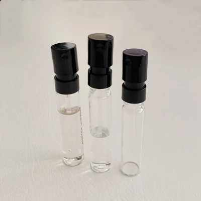 친환경 인쇄 미니 샘플 에센셜 오일 1ml 2ml 앰플 향수 세럼 멸균 빈 앰버 관형 유리 Dropper 병