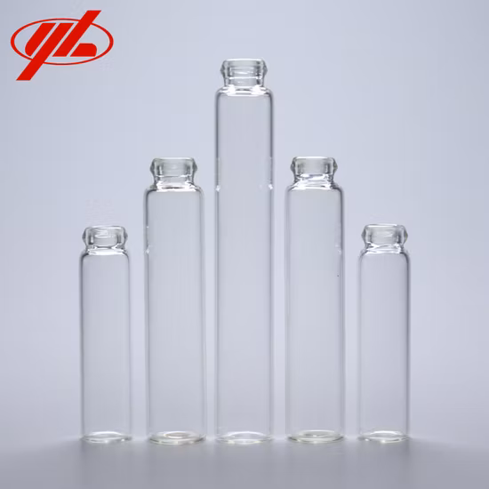2ml, 3ml, 5ml, 7ml, 10ml, 20ml, 30ml, 붕규산 유리로 만든 투명 또는 호박색 빈 약제 주입 크림프 프리미엄 병