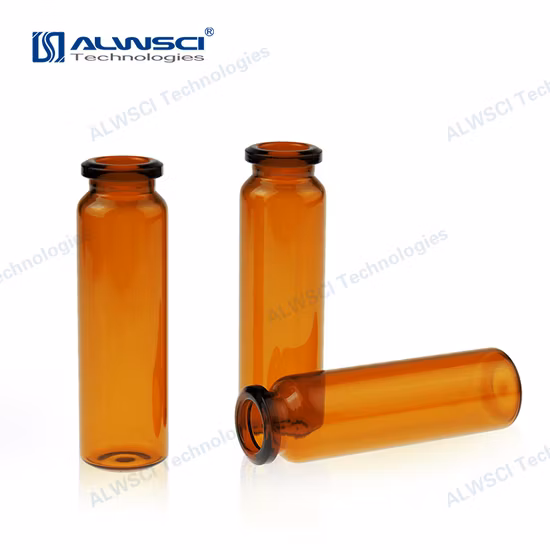 Ctc 자동샘플러용 크림프 캡 유리병이 포함된 Alwsci 10ml 호박색 헤드스페이스 병