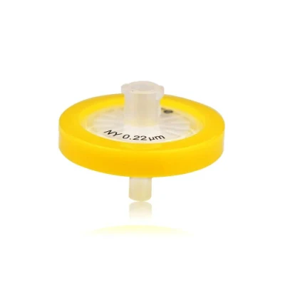 실험실 소수성 주사기 멤브레인 필터 0.22um 0.45um 13mm 25mm 33mm 나일론 PTFE PVDF RC GF 주사기 필터