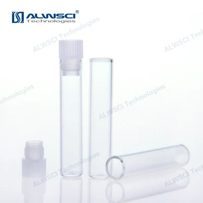 Alwsci 1ml 투명 유리 슬리브 바이알(마개 포함) 8 x 40mm