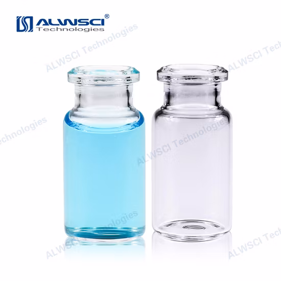 Alwsci 인증 10ml 유리 울트라 클린 HPLC 바이알 ND20 크림프 넥 헤드스페이스 바이알