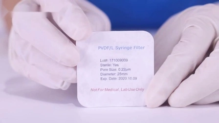 Labfil 13mm PTFE 소수성 HPLC 시린지 필터, 0.22μm, 프리필터, 용접형