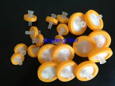 PVDF 종이 소수성 주사기 필터 13mm/25mm 공장 가격