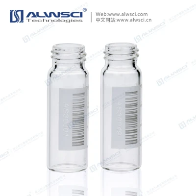 Alwsci 4ml 13-425 투명 유리 바코드 바이알